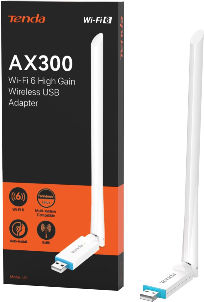 USB Wireless 300Mbps Tenda High Gain AX300 Wi-Fi 6